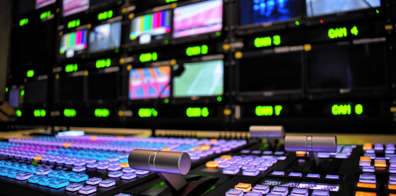 Equipment in outside broadcasting van